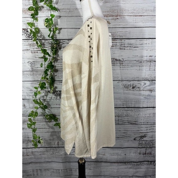 Chico's Sweater Pullover size 16 18 4 Gold Embellished Zebra Edison Chino Slim - Picture 8 of 10